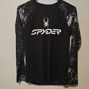 Spyder Black and White Graphic Long Sleeve Top